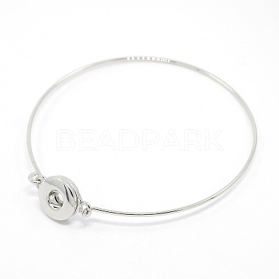 Zinc Alloy Jewelry Thin Bangle Making for Snap Buttons MAK-O004-03-NR-1
