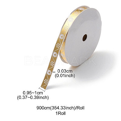 Flat Christmas Theme Polyester Satin Ribbon OCOR-YWC0001-01B-02-1