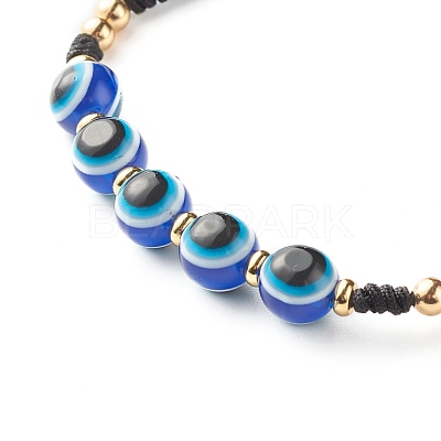 Braided Evil Eye Resin Beads  Bracelets BJEW-JB07011-02-1