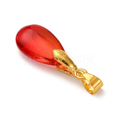 Gradient Color Baking Paint Transparent Glass Pendants PALLOY-JF04418-02-1