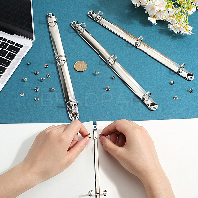 Iron Notebook 3-Ring Loose Leaf Book Binder Hinged Clamp FIND-WH20007-15D-P-1
