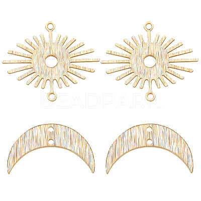 40Pcs 2 Styles Brass Connector Charms KK-BBC0005-50-1