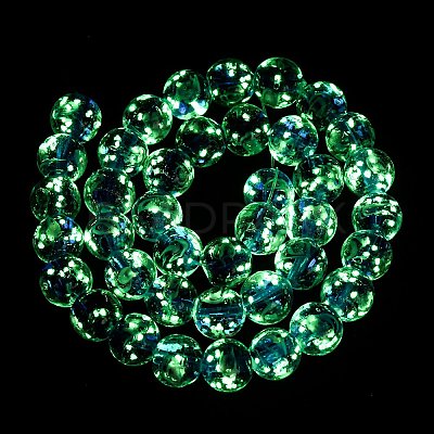 Luminous Handmade Glod Sand Lampwork Beads Strands LAMP-B028-03N-10mm-1