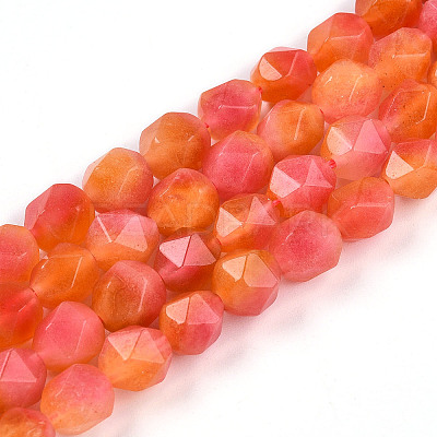 Dyed Natural White Jade Beads Strands G-T139-8mm-45V-1
