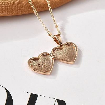 Clear Cubic Zirconia Locket Necklaces NJEW-A036-01A-1
