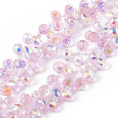 Transparent Electroplate Glass Beads Strands LS-EGLA-F152A-AB03-1