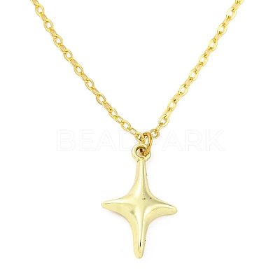2Pcs 2 Colors Star Alloy Pendant Necklaces NJEW-JN05214-1