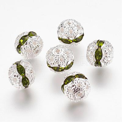 Brass Rhinestone Beads RB-A011-8mm-09S-1