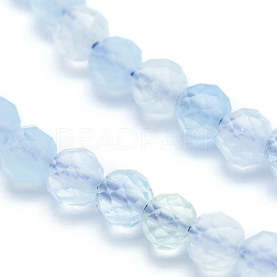 Natural Aquamarine Beads Strands G-D0003-E85-4MM-1