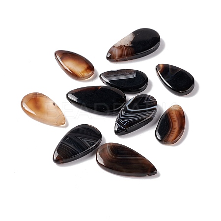 Natural Dyed & Heated Black Agate Pendants G-B030-13-1