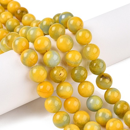 Dyed Natural White Jade Beads Strands G-T138-10mm-210-26-1