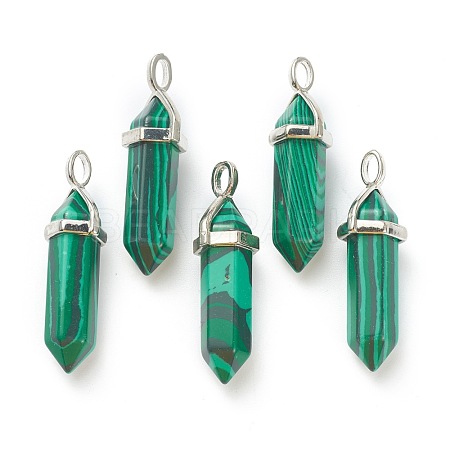 Synthetic Malachite Pointed Pendants G-M378-01P-A13-1