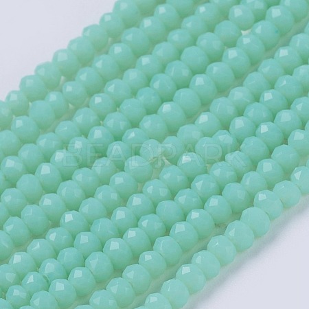 Opaque Solid Color Glass Bead Strands GLAA-F076-A09-1