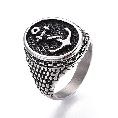 304 Stainless Steel Signet Rings for Men RJEW-O032-10AS-1