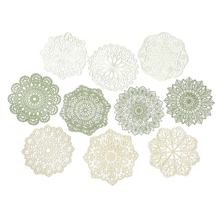 10Pcs 10 Styles Vintage Lace Cut Scrapbook Paper Pads DIY-G118-04D-1