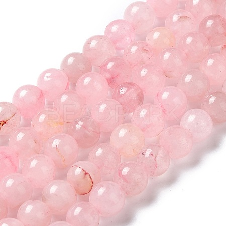 Natural Rose Quartz Dyed Beads Strands X-G-B046-07-6MM-1