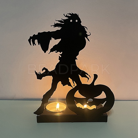 Halloween Theme Iron Candle Holder HAWE-PW0001-266H-1