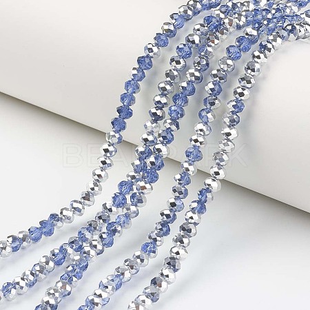 Electroplate Transparent Glass Beads Strands EGLA-A034-T2mm-M03-1