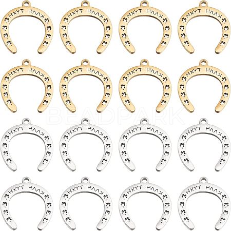 CHGCRAFT 16Pcs 2 Colors 201 Stainless Steel Pendants STAS-CA0001-52-1