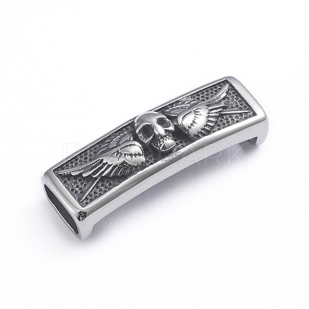 Retro 304 Stainless Steel Slide Charms/Slider Beads STAS-L243-006AS-1