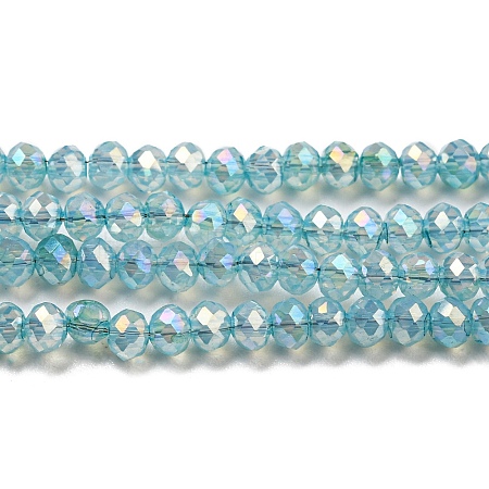 Transparent Baking Paint Glass Beads Strands DGLA-F002-02B-02-1