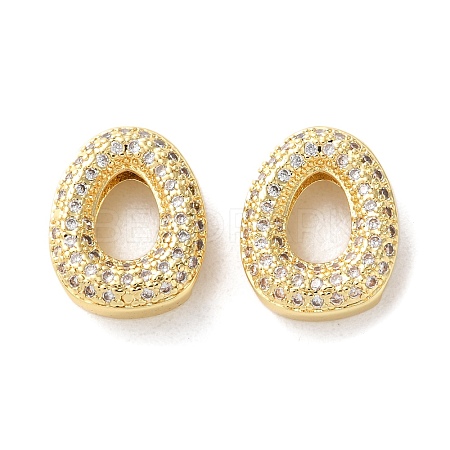 Rack Plating Brass Micro Pave Cubic Zirconia Slide Charms KK-C084-34G-O-1