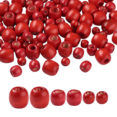 150Pcs 3 Styles Natural Wood Beads WOOD-TA0001-51-1