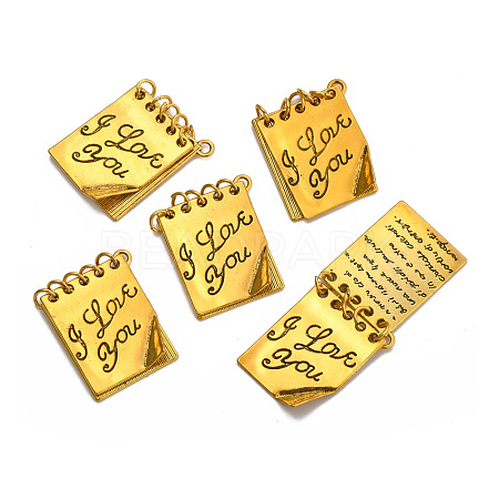 Ideas for Valentines Day Gifts for Him Zinc Alloy Love Note Pendants X-PALLOY-A15463-AG-LF-1