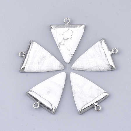 Electroplate Natural Howlite Pendants G-S344-49I-1