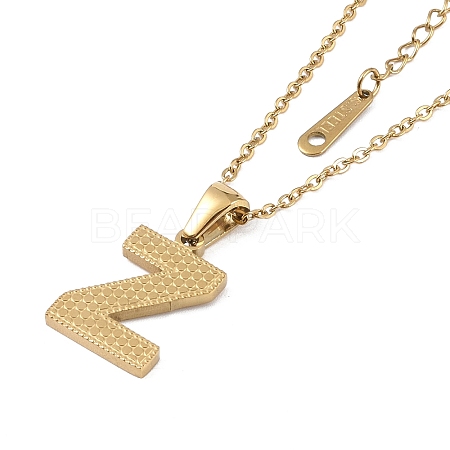 Ion Plating(IP) Initial Letter 304 Stainless Steel Pendant Necklaces NJEW-M199-01G-Z-1