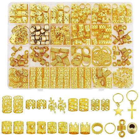 270Pcs Iron Hair Coil Cuffs X1-AJEW-SZC0021-03G-1