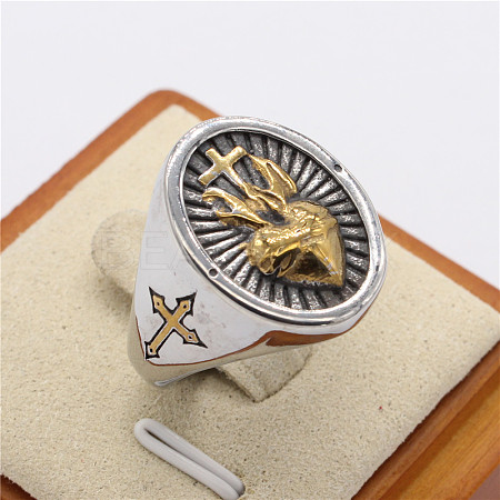 304 Stainless Steel Finger Rings FS-WGFCA3B-10-1
