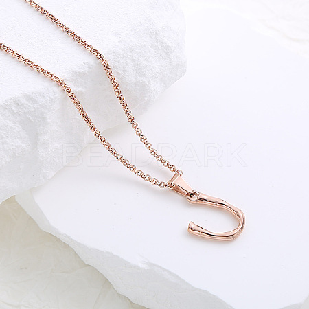 Stainless Steel Letter Pendant Necklaces for Women Men GR8130-21-1