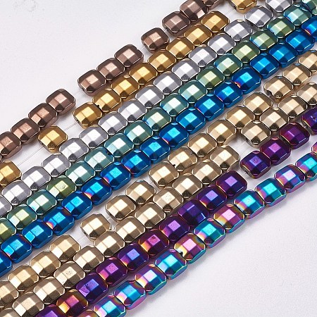 Electroplated Non-magnetic Synthetic Hematite Beads Strands G-P367-E-1