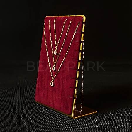 Velvet & Metal Necklace Organizer Display Stands PW-WG6C9FA-05-1