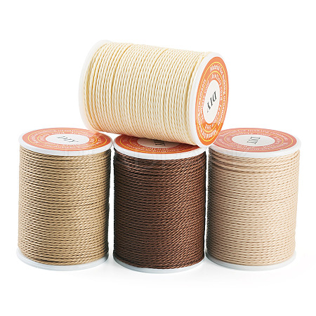 4 Rolls 4 Colors Round Waxed Polyester Cord YC-TA0001-21A-1