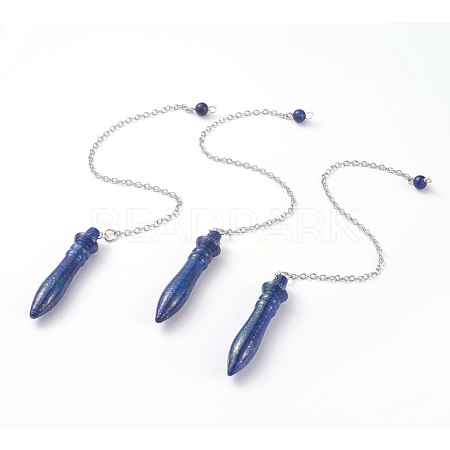Natural Lapis Lazuli Pointed Dowsing Pendulums G-J386-A05-1
