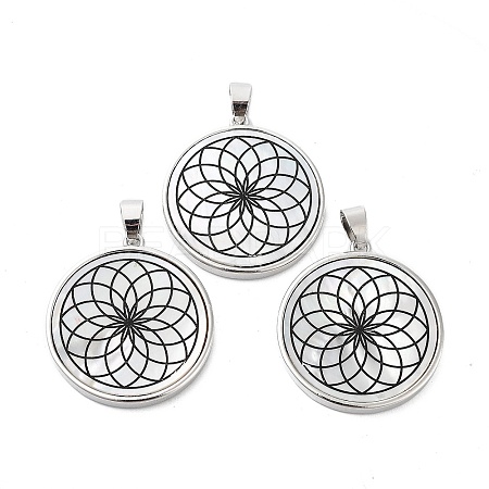 Natural White Shell Pendants SHEL-G017-01P-02-1