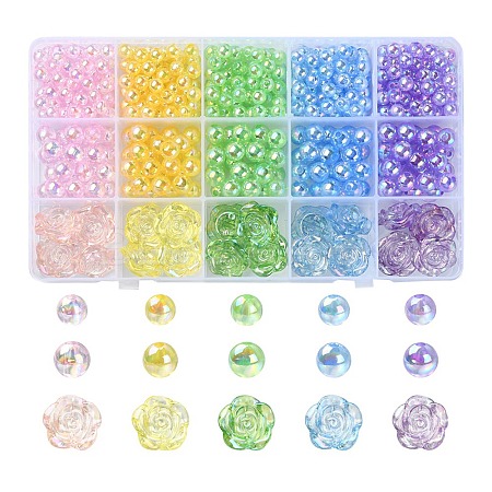 545Pcs 15 Style Transparent Acrylic Beads OACR-YW0001-47-1