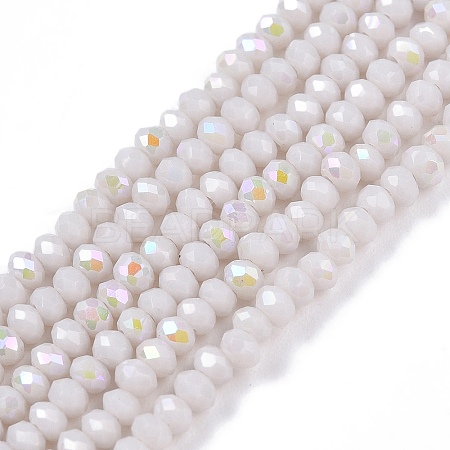 Electroplate Opaque Solid Color Glass Beads Strands EGLA-A044-P1mm-L19-1