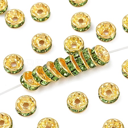 Brass Grade A Rhinestone Spacer Beads RSB038NF-10G-1