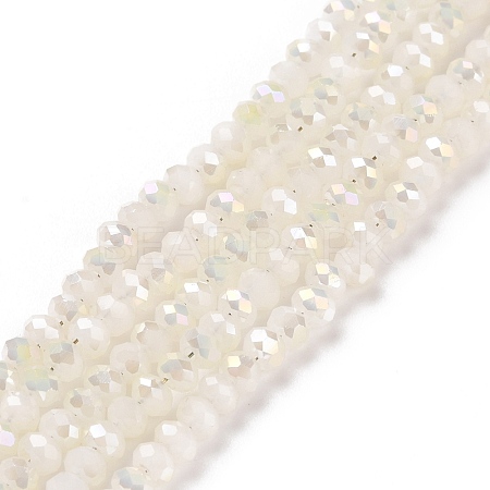 Electroplate Glass Faceted Rondelle Beads Strands EGLA-D020-3x2mm-05-1