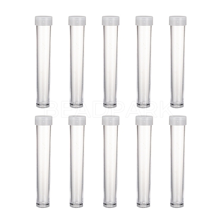 Clear Tube Plastic Bead Containers with Lid A-C066Y-01-1