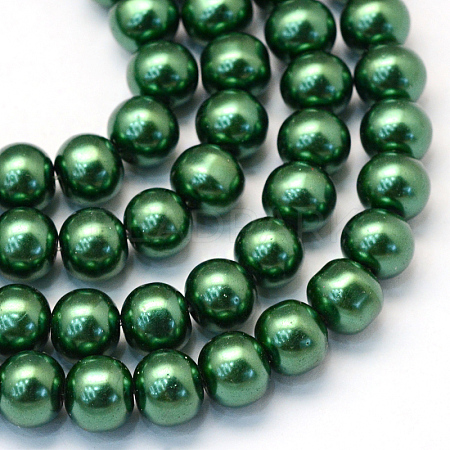 Baking Painted Pearlized Glass Pearl Round Bead Strands HY-Q003-10mm-71-1