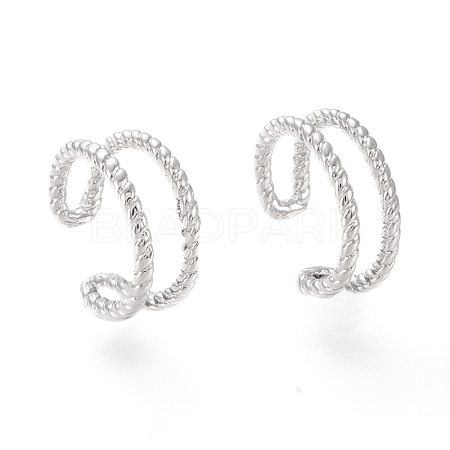 Brass Cuff Earrings EJEW-I249-18P-1