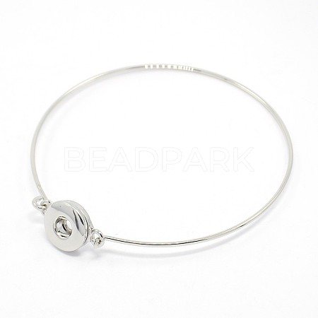 Zinc Alloy Jewelry Thin Bangle Making for Snap Buttons MAK-O004-03-NR-1