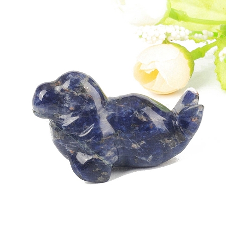 Natural Sodalite Carved Healing Sea Dog Figurines PW-WG85858-11-1