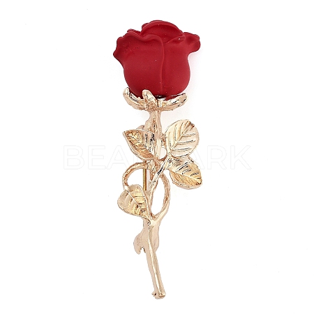 Valentine's Day Rose Flower Zinc Alloy Enamel Brooches JEWB-I031-05A-1