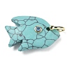 Synthetic Turquoise Carved Pendants G-G460-01G-01-1