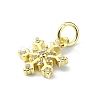 Brass Micro Pave Clear Cubic Zirconia Charms KK-H475-55G-02-2